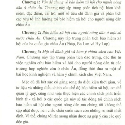 Bảo Hiểm Xã Hội Cho Người Nông Dân Ở Một Số Nước Châu Âu - Lý Luận Và Thực Tiễn
