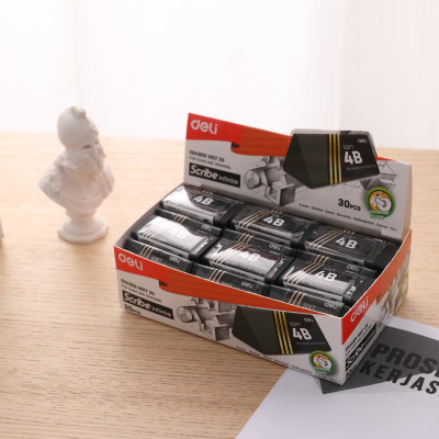 Tẩy 2B Deli, 40×19×19Mm, Đen - 30 Viên/Hộp - EH01720