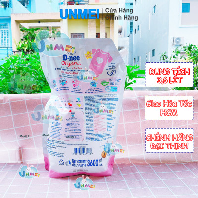 (Chính Hãng Đại Thịnh) Nước giặt D-nee, Nước Giặt Cho Bé Dnee Dạng Túi 3600ml - Loại Mới An Toàn, Tiết Kiệm