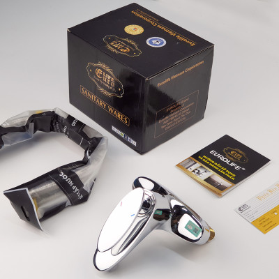 Vòi Lavabo nóng lạnh 2 chân Đồng mạ Chrome Eurolife EL-CAM03 (Trắng bạc)