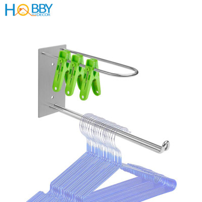 Giá treo móc kẹp phơi quần áo gắn tường inox 304 Hobby home decor GPM1