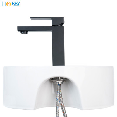 Vòi rửa mặt lavabo nóng lạnh inox 304 sơn đen Hobby Home Decor VRM5D