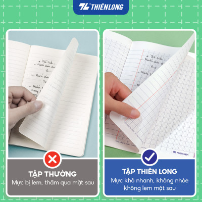 [TẶNG 01 CUỐN] Combo 5 Tập học sinh 96 trang 4 ô ly vuông 2mm 100gsm NB-124 Thiên Long - Mẫu ngẫu nhiên