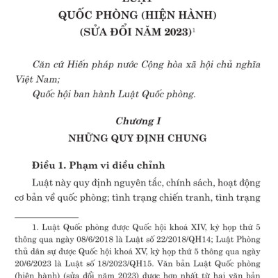 Luật Quốc phòng ( hiện hành) ( sửa đổi năm 2023)