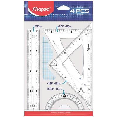 Bộ Thước Eke 4 Món Start 20 cm - Maped X17162