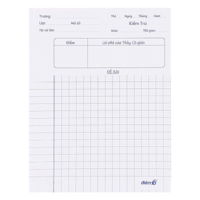 Giấy Kiểm Tra Thiên Long TP-GKT07 4 Ô Ly Vuông 2X2