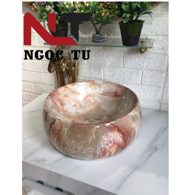 CHẬU RỬA MẶT, LAVABO ĐẶT BÀN NGỌC BÍCH NHẬP KHẨU CAO CẤP CHÍNH HÃNG GROVES NT1