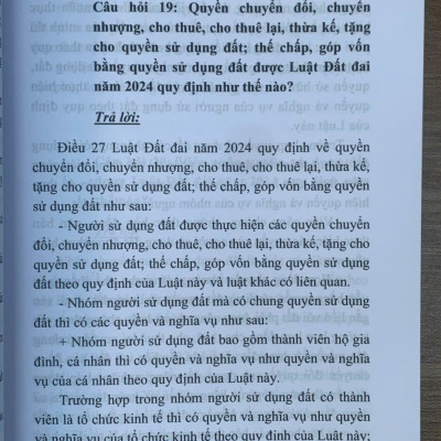 200 câu hỏi và trả lời về Luật Đất đai năm 2024