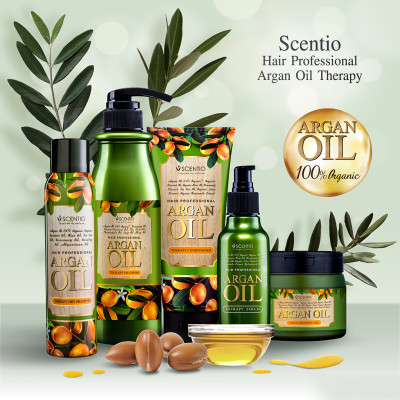 Combo Dầu gội và Dầu xả phục hồi tóc khô và hư tổn chiết xuất dầu Argan Scentio Hair Professional