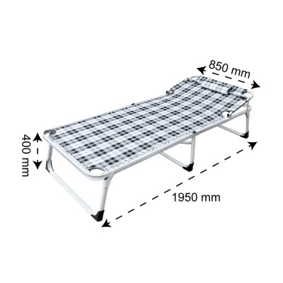 [Chính hãng Qui Phúc] Giường xếp gấp gọn vải lưới King (Đen), khung ghế thép sơn tĩnh điện