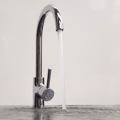 Vòi rửa  chén nóng lạnh Đồng mạ Chrome Eurolife EL-KM01 (Trắng bạc)