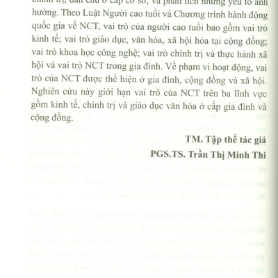 Vai Trò Người Cao Tuổi Trong Xã Hội Việt Nam Đang Già Hóa (Sách chuyên khảo) - PGS. TS. Trần Thị Minh Thi, ThS. Nguyễn Hà Đông, ThS. Lỗ Việt Phương