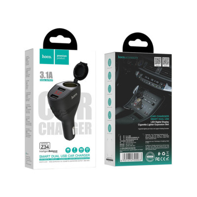 Bộ chia tẩu sạc ô tô, xe hơi nhãn hiệu Hoco Z34 Công suất 96W - Hàng nhập khẩu