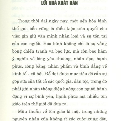 Tôn Giáo Và Hòa Bình Trong Thế Kỷ Xxi (Sách Tham Khảo)