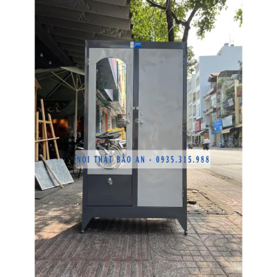 Tủ sắt đựng quần áo ngang 0.9m cao 1m8