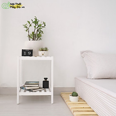 Kệ Đầu Giường Đa Năng - Shelf 2F - Thiết Kế Mặt Thanh Gỗ Hiện Đại - Lắp Ráp Dễ Dàng - Có 2 Màu Sắc Lựa Chọn