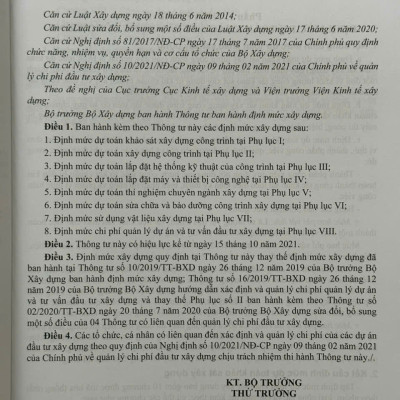 Sách Định Mức Dự Toán Xây Dựng Công Trình sđ, bs năm 2025 – Phần Sửa Chữa, Bảo Dưỡng, Thí Nghiệm, Sử Dụng Vật Liệu, Định Mức Chi Phí Quản Lý Dự Án (tập 3) - V2583D