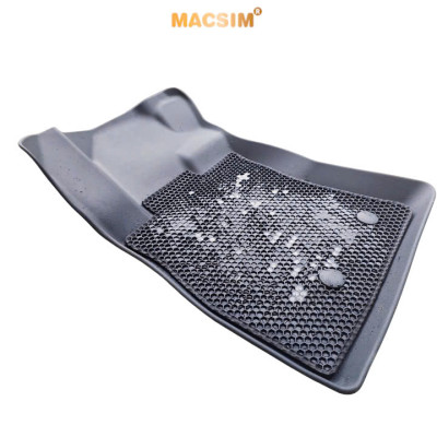 Thảm 2 lớp (sd3) dạng lưới lục giác cho Honda CRV 2017-2022 bề mặt cao su siêu sạch nhãn hiệu Macsim