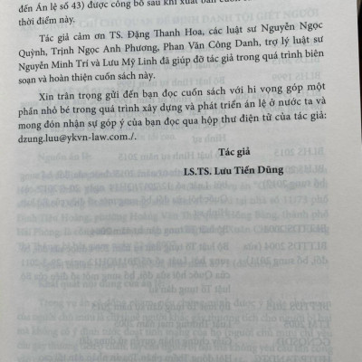 Án Lệ Việt Nam- Phân Tích và Luận Giải tập 1: Từ án lệ số 1 đến án lệ số 43