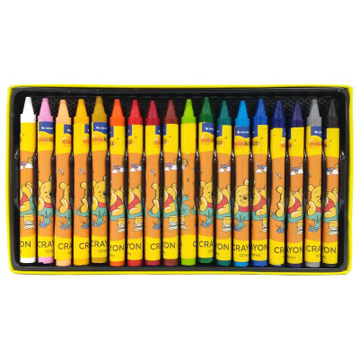 Hộp 18 Bút Sáp Màu Crayon - Colorkit CR-C013/PO - Hình Gấu Pooh