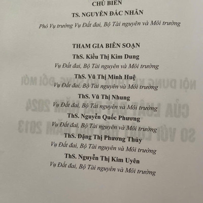 Nội dung kế thừa, bổ sung, đổi mới của Luật Đất Đai năm 2024 so với Luật Đất Đai năm 2013