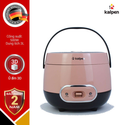 Nồi Cơm Điện Nắp Gài Ủ Ấm 3D Cao Cấp Kalpen R2, Dung Tích 1.2L, Chống Dính Whitford, Quai Xách Tiện Lợi, Thương Hiệu Đức - Hàng chính hãng