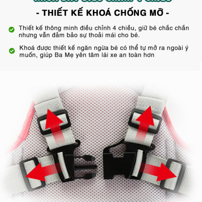 Đai An Toàn Cho Bé Đi Xe Máy OFFICE CHILL Bảo Vệ Bé Ngồi Trước Hoặc Sau Phù Hợp Từ 1 Đến 10 Tuổi