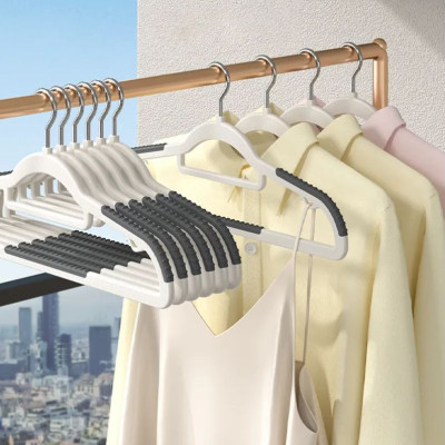 Set 10 móc treo quần áo chống trượt xoay 360 đa năng 