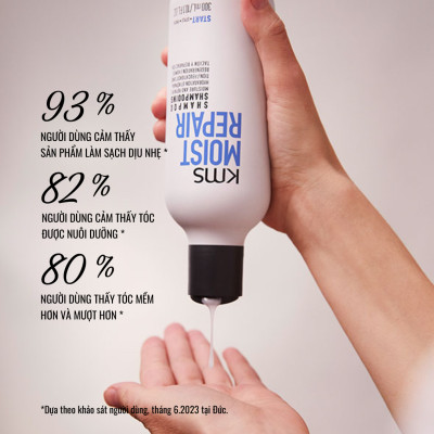 Dầu Gội Dưỡng Ẩm Goldwell KMS Moistrepair Nuôi Dưỡng Và Phục Hồi Tóc Hư Tổn Lên Tới 99%