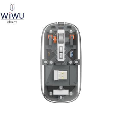 Chuột quang không dây cho IPad , Laptop , Macbook hiệu WIWU Mouse Crystal WM105 thiết kế trong suốt lộ cơ - hàng chính hãng