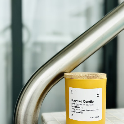 Nến thủy tinh vàng 230g