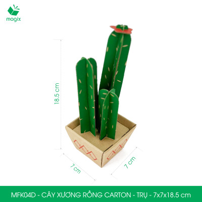 MFK04D - 7x7x18.5 cm - Cây xương rồng lắp ráp bằng giấy carton để bàn trang trí, bộ xếp hình sáng tạo