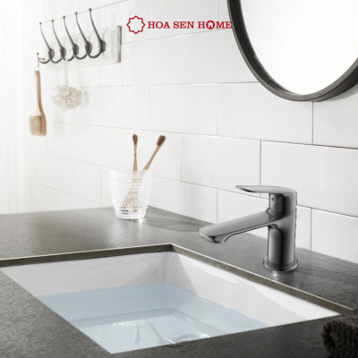 Vòi lavabo nóng lạnh TUSLO F004 Luxury chất liệu đồng nguyên chất, mạ Crom-Niken, công nghệ tạo bọt khí hiện đại - Hoa Sen Home - Hàng chính hãng