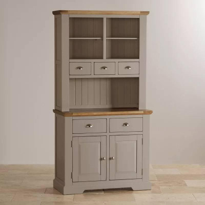 Tủ Chén Cao St.Ives Gỗ Sồi Loại Nhỏ Ibie DSCTSSTIO - Xám (100 x 42 cm)