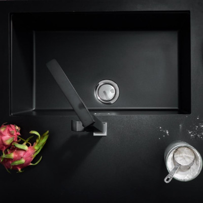 Chậu Rửa Chén Đá Malloca ZEN K-13040 (Đen) - Ngang 75.6cm - Lắp Nổi/Lắp Âm - Hàng Chính Hãng