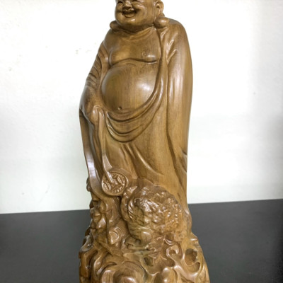 Bộ tượng điêu khắc tam phúc bằng gỗ bách xanh thơm nức kt cao 20cm 