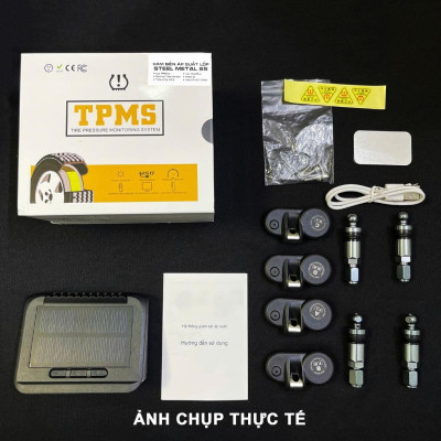 Cảm biến áp suất lốp TPMS STEEL METAL S5 van TRONG TIẾNG VIỆT SẠC NL mặt trời BH 12 tháng vios