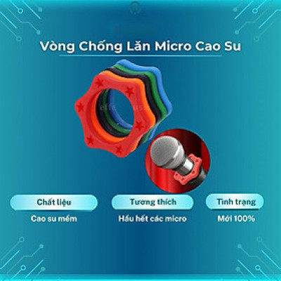 Combo 2 vòng chống lăn micro karaoke chất liệu cao su dẻo siêu mềm chống va đập cho micro xe du lịch