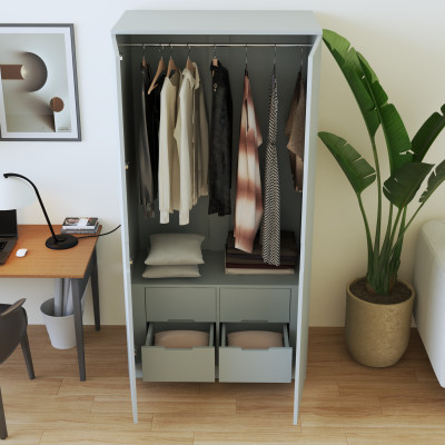 [Happy Home Furniture] MOLLY, Tủ quần áo 2 cánh mở, 90cm x 54cm x 176cm ( DxRxC), TCM_108