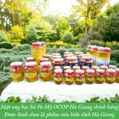 MẬT ONG BẠC HÀ VIETGAP CHÍNH HÃNG 350ML, MẬT ONG BẠC HÀ PO MỶ OCOP HÀ GIANG NGUYÊN CHẤT