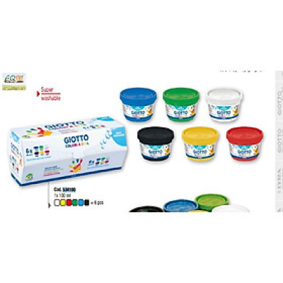Bộ Màu vẽ tay nhập khẩu Italy GIOTTO Colori A Dita 600ml Hộp 6 màu 534100