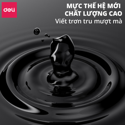Bút Bi Nước Mực Gel Bấm Deli 0.5mm Đệm Tay Siêu Êm Ái Xinh Xắn Nhanh Khô Viết Đều Trơn Tru Nhiều Mực Có Ngòi Thay Thế