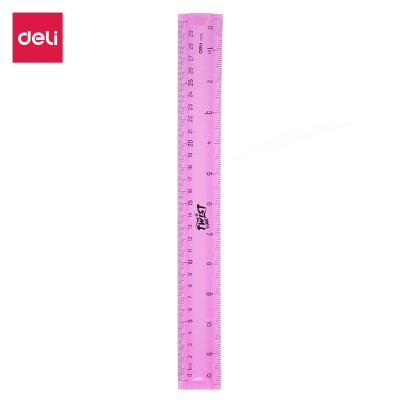 Thước kẻ nhựa dẻo EcoPVC 30cm Deli - Màu ngẫu nhiên - 1 cây - E6209