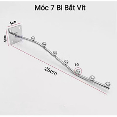 combo 10 móc treo quần áo shop thời trang 7 bi & 9 bi loại cong bắt vít cao cấp