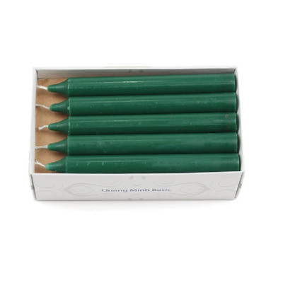 Hộp 15 cây nến thơm thẳng Quang Minh Candle FTRAMART EDC2317  cao 15cm (Xanh rêu đậm)