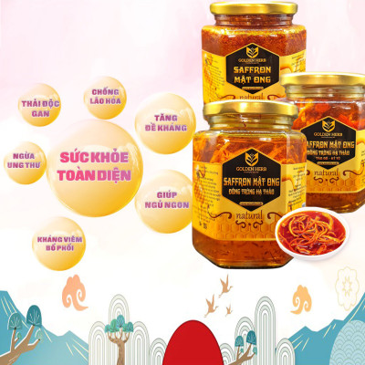Mật Ong Ngâm Saffron 380ml/lọ Golden Herb