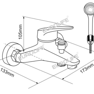 Bộ vòi sen nóng lạnh Eurolife EL-6001 (Trắng bạc)
