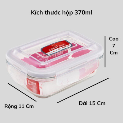 Bộ 4 Hộp Thủy Tinh Hộp Đựng Cơm Trữ Thức Ăn Thực Phẩm Trong Tủ Lạnh Chịu Nhiệt COBA