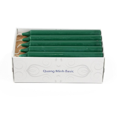 Hộp 15 cây nến thơm thẳng Quang Minh Candle FTRAMART EDC2317  cao 15cm (Xanh rêu đậm)