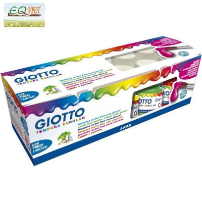 Màu nước nhập khẩu Italy GIOTTO Tempera Escolar 12 màu 356700